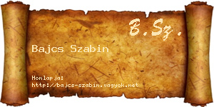 Bajcs Szabin névjegykártya